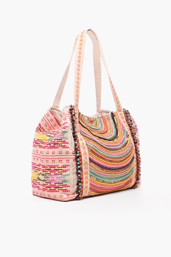 Vibrant Hand Embellished Rainbow Hand Beaded Tote - Image 3