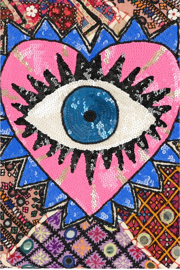 Watch Over Me Evil Eye Denim Tote - Image 2