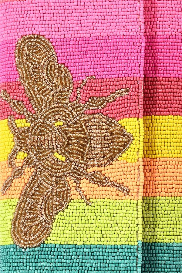 Rainbow Bee Beaded Clutch - Image 2