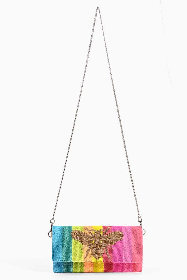 Rainbow Bee Beaded Clutch - Image 3