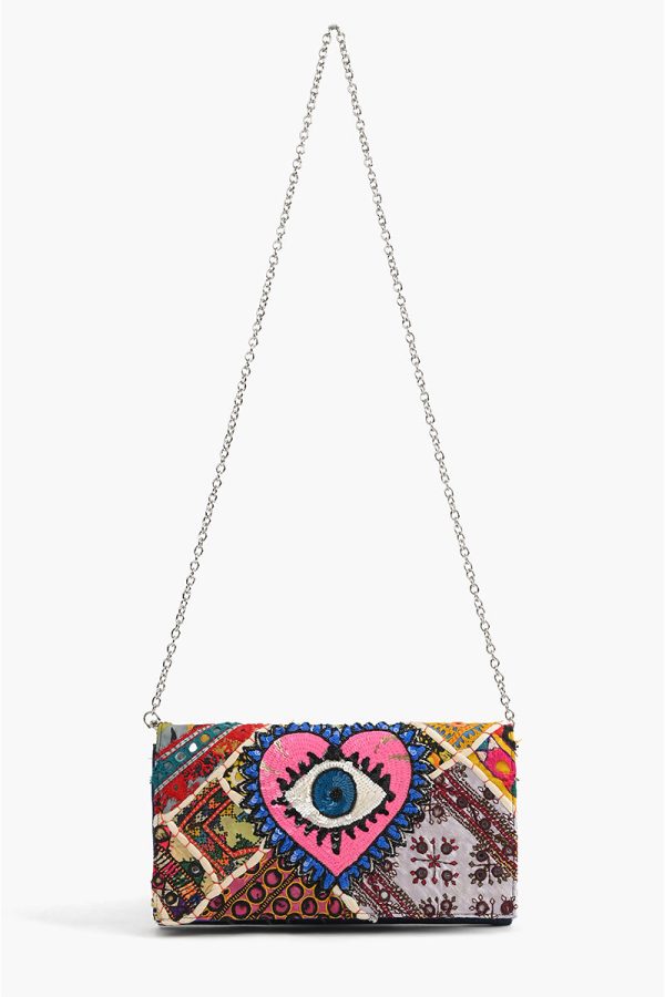 Watch Over Me Evil Eye Denim Clutch - Image 2