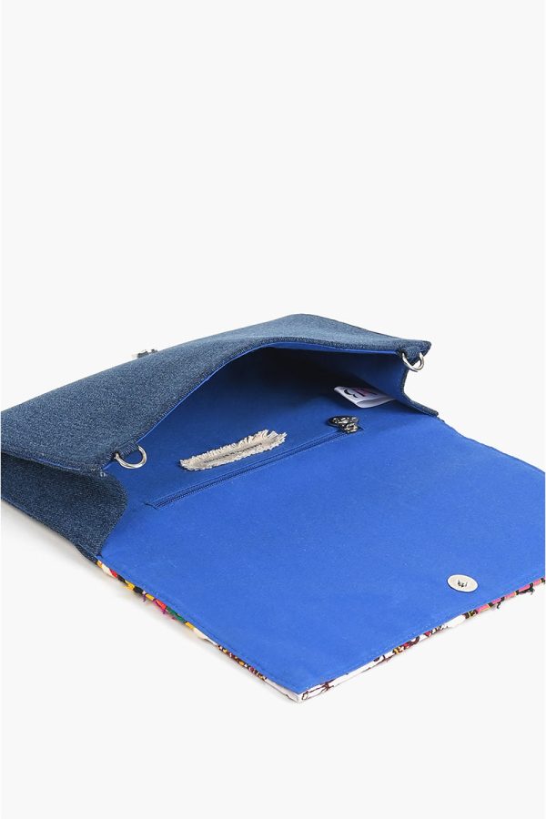 Watch Over Me Evil Eye Denim Clutch - Image 4