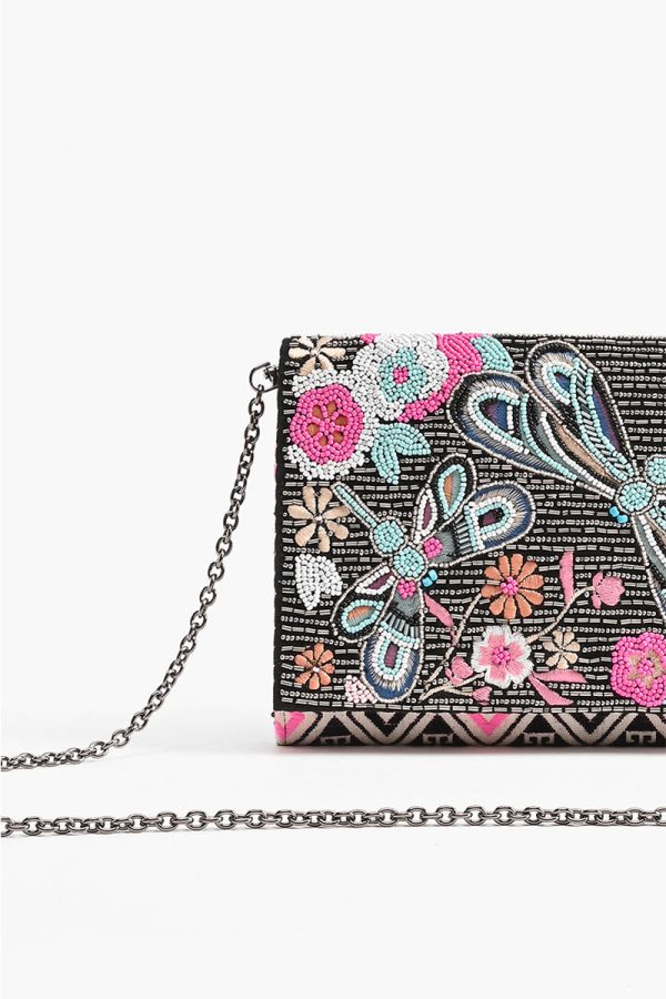 Dragonfly Embellished Flap Clutch - Image 3