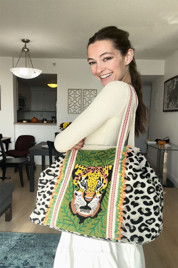 Forestry Leopard Embellished Tote - Image 3