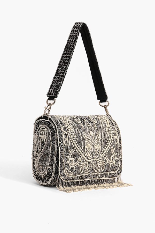 Smoked Pearl Hand Beaded Shoulder Bag - Image 2