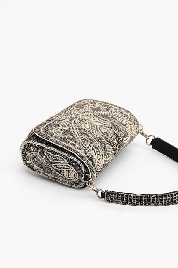 Smoked Pearl Hand Beaded Shoulder Bag - Image 4