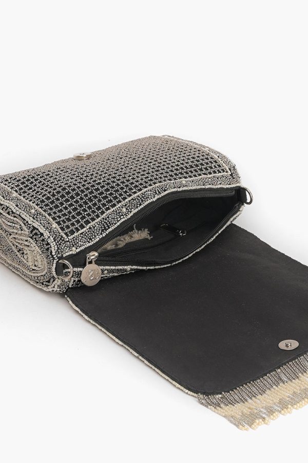 Smoked Pearl Hand Beaded Shoulder Bag - Image 5