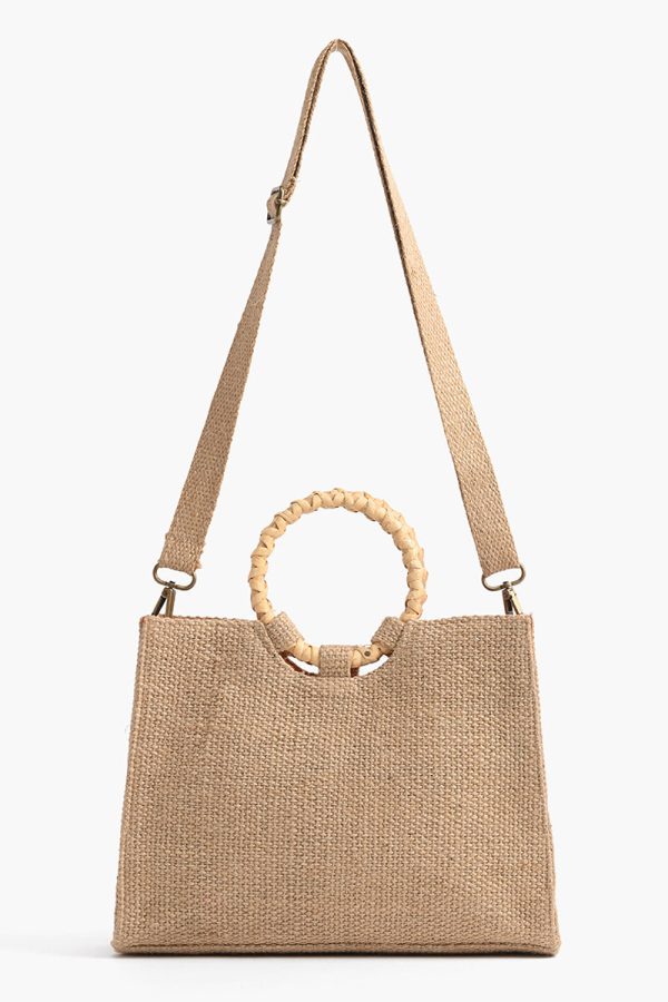 Floral Beaded Jute Handbag - Image 4