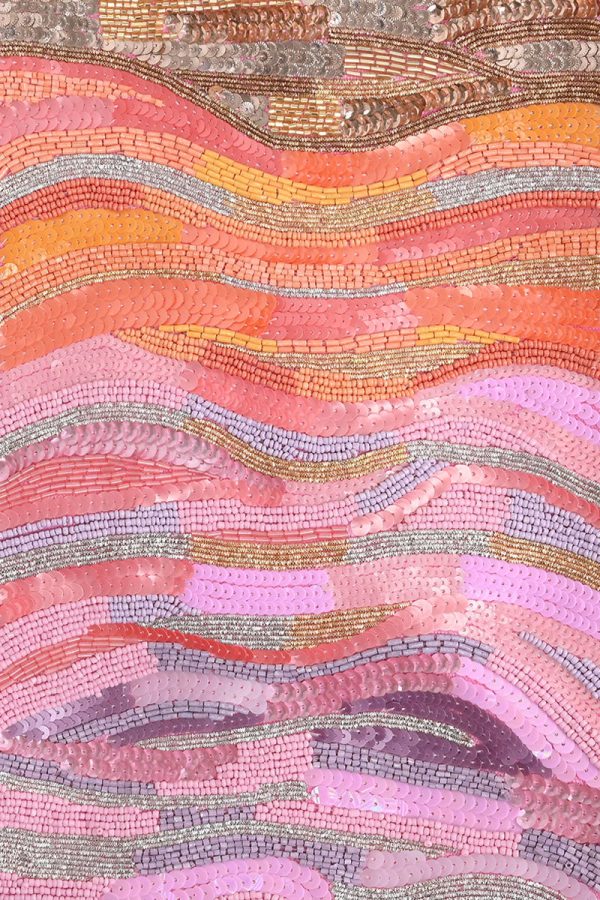 Orange to Mauve Ombre Embellished Tote - Image 2