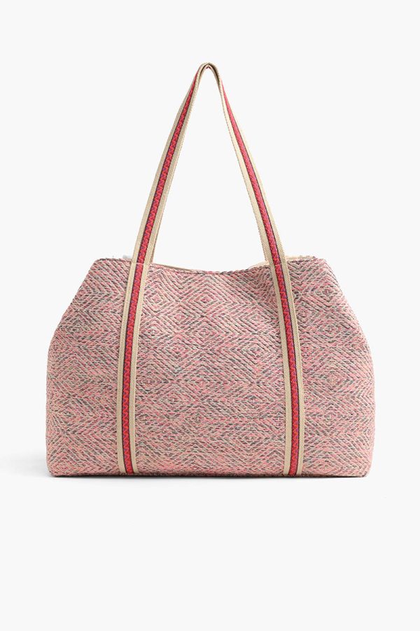 Orange to Mauve Ombre Embellished Tote - Image 4