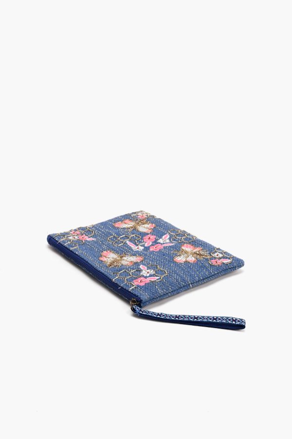 Blue Bee Wristlets Hand-Woven Jacquard Design - Image 3