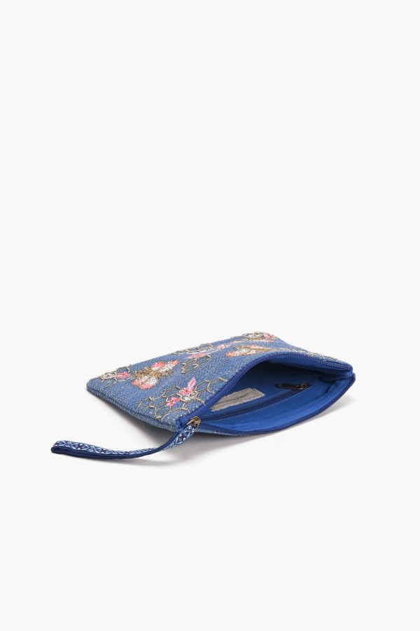 Blue Bee Wristlets Hand-Woven Jacquard Design - Image 4