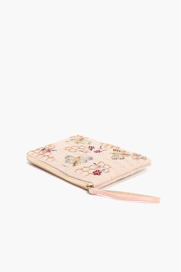 Rose Gold Bee Wristlets Hand-Woven Jacquard Design - Image 3