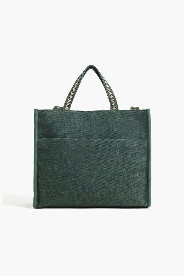 Evergreen Monstera Embellished Bag - Image 4