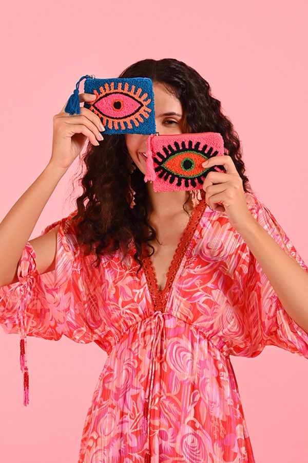 Blazing Pink evil eye coin pouch - Image 4