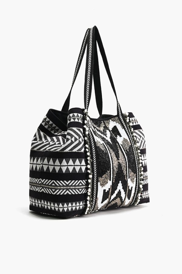 Ikat Noir Elegance Tote - Image 3