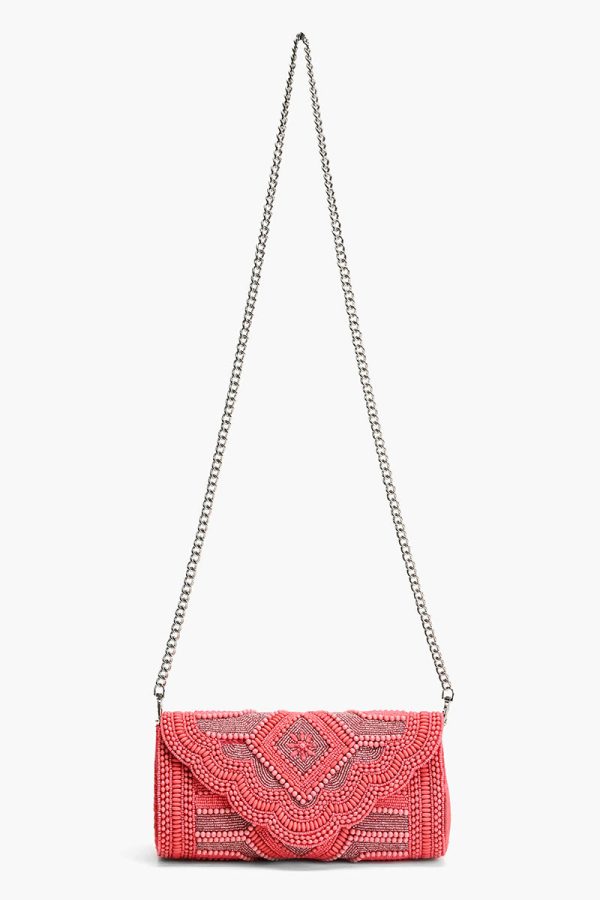 Raspberry Royale Embellished Evening Clutch - Image 3