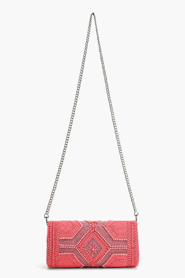Raspberry Royale Embellished Evening Clutch - Image 5