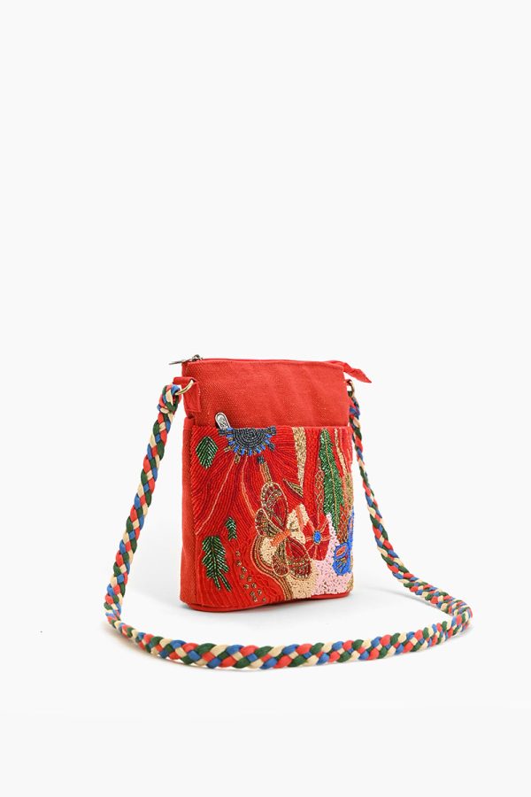 Vermilion Butterfly Bloom Crossbody Bag - Image 4