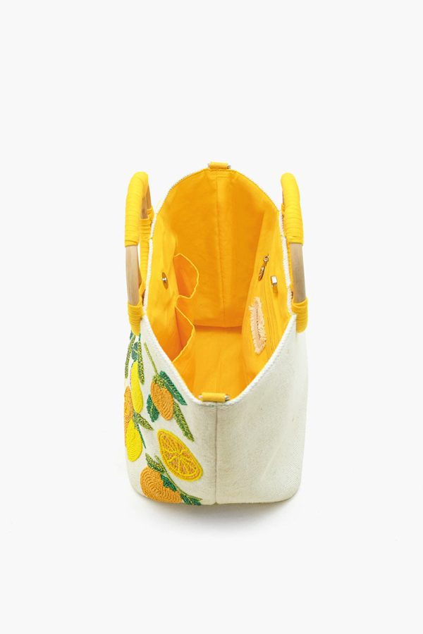 Make Lemonade Tote with Wicker Handle - Image 5
