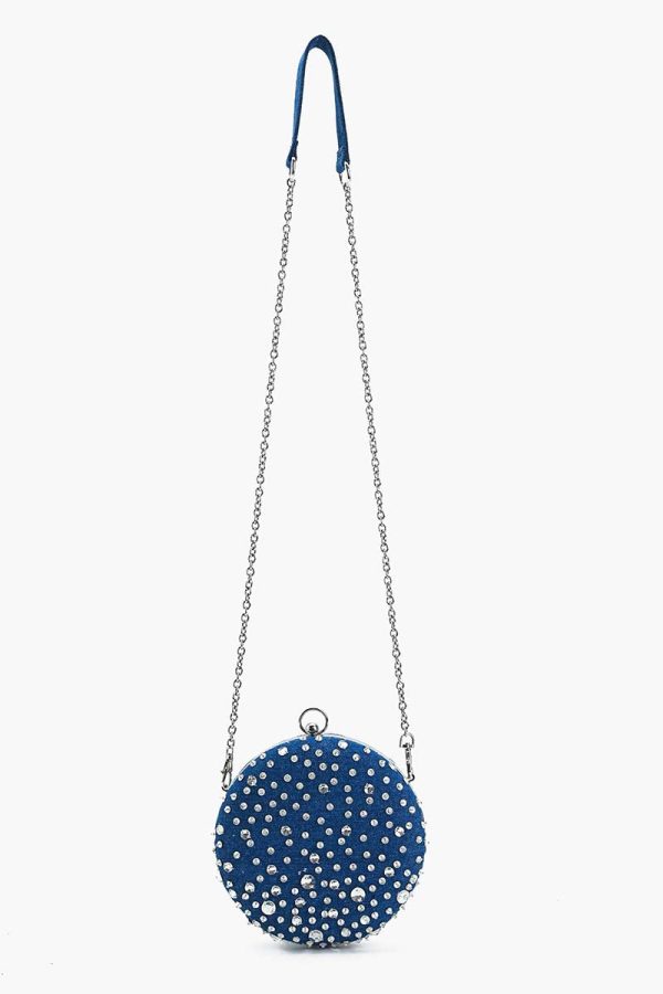 Denim Dazzle Beaded Clutch - Image 2