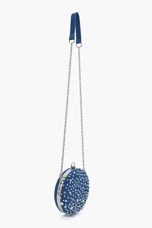Denim Dazzle Beaded Clutch - Image 3