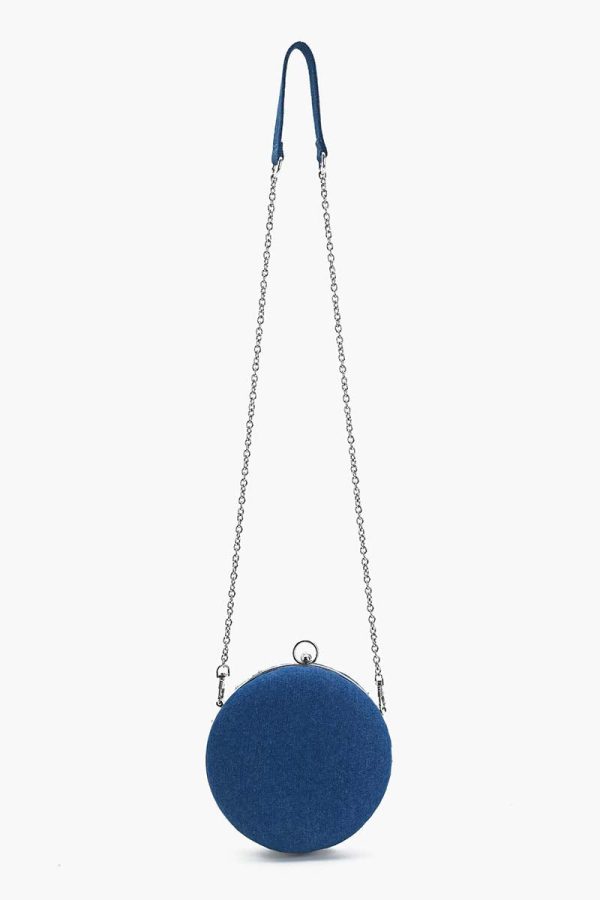 Denim Dazzle Beaded Clutch - Image 4