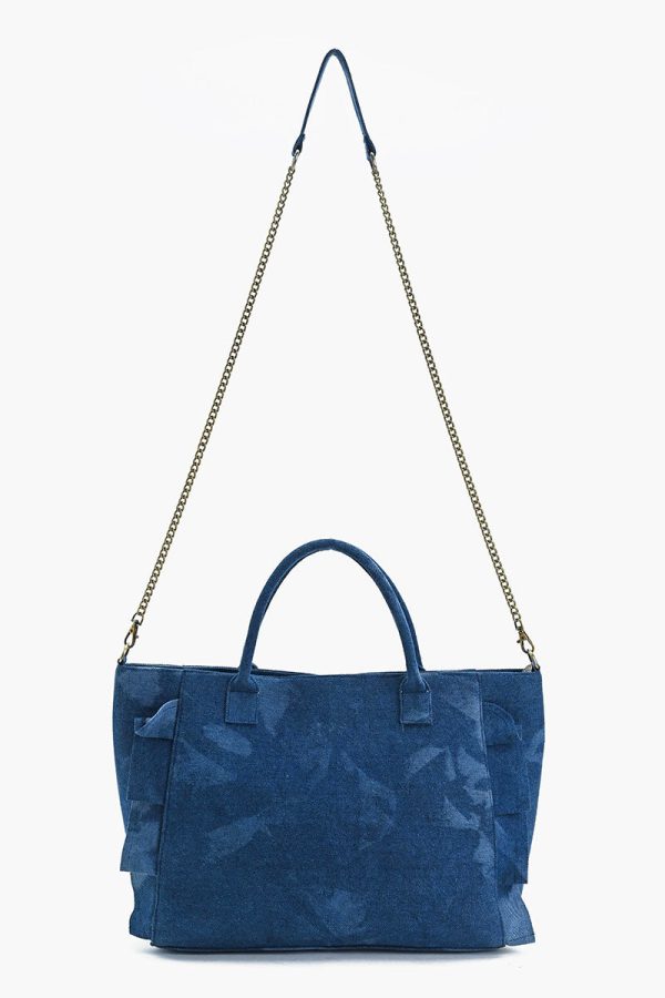 Palm Glitz Embellished Denim Tote - Image 5