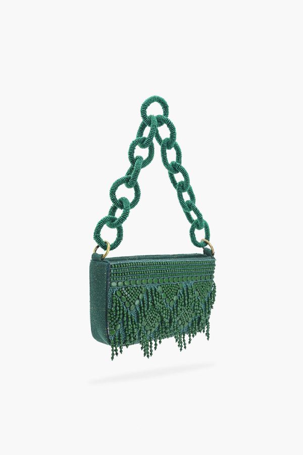 Emerald Eden Beaded Shoulder Bag - Image 3