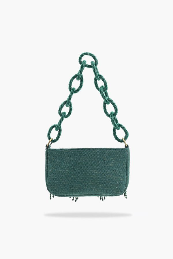 Emerald Eden Beaded Shoulder Bag - Image 4