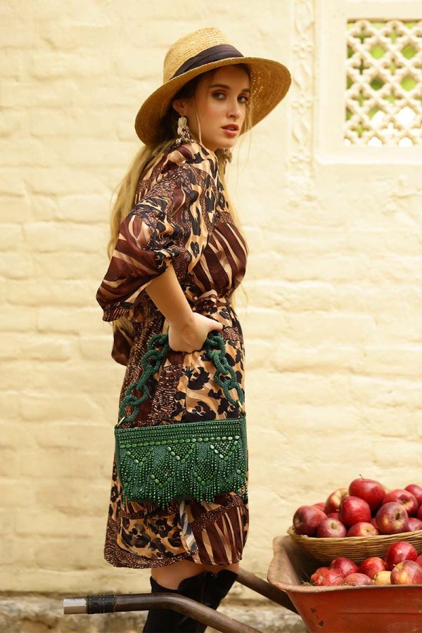 Emerald Eden Beaded Shoulder Bag - Image 6