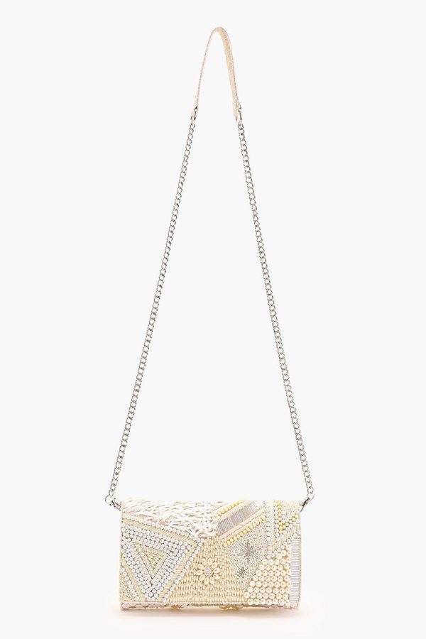 Shimmering Sands Embellished Clutch w/Crossbody Strap - Image 4