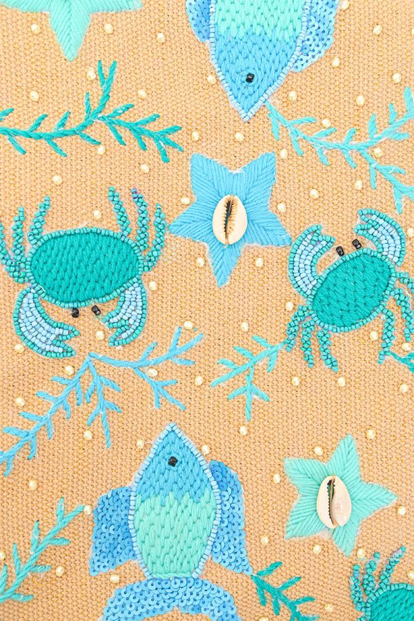 Marine Life Embellished Beach Tote - Image 2
