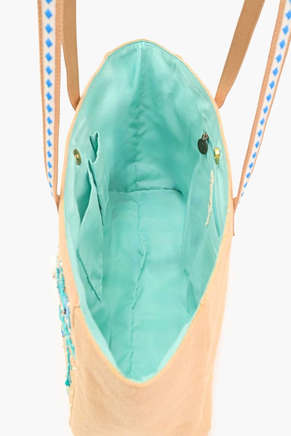 Marine Life Embellished Beach Tote - Image 5