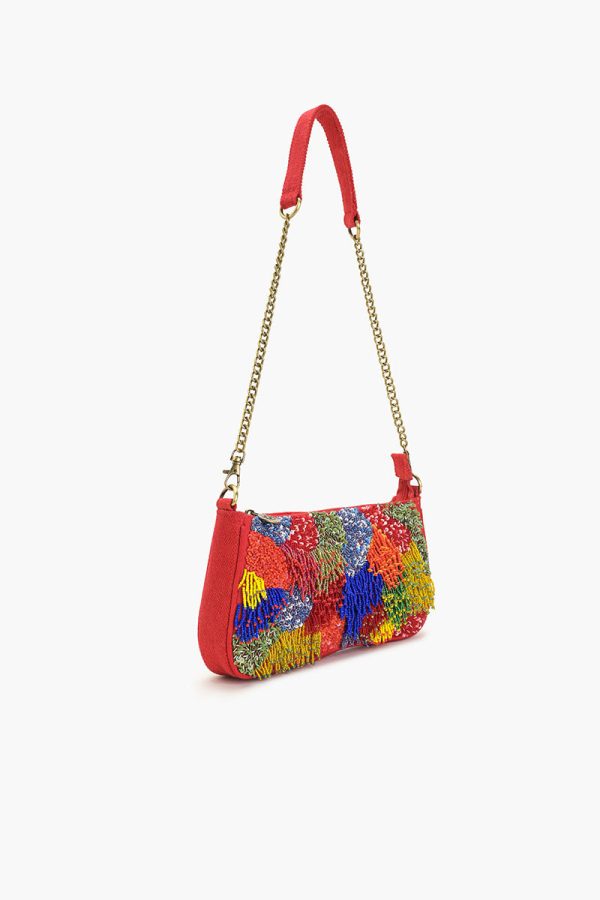 Harlequin Fringed Baguette Bag - Image 2
