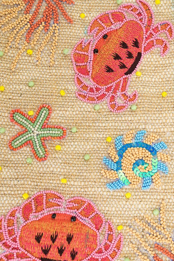 Crab Shell Embellished Boat Tote - Image 2