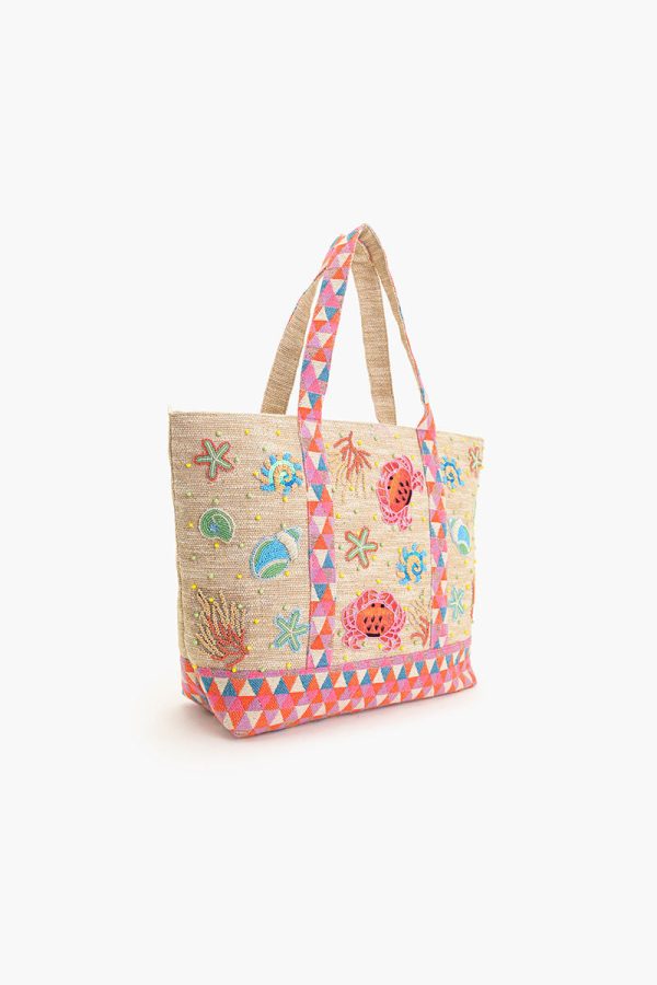 Crab Shell Embellished Boat Tote - Image 3