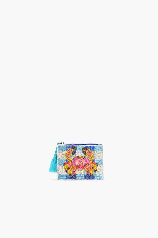 Crab It Beaded Coin Pouch