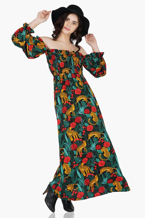 Jaguar Paradise Maxi Shirred Dress - Image 2