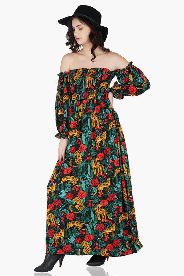 Jaguar Paradise Maxi Shirred Dress - Image 3