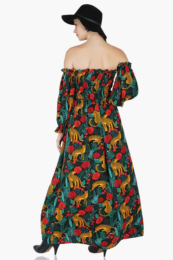 Jaguar Paradise Maxi Shirred Dress - Image 4