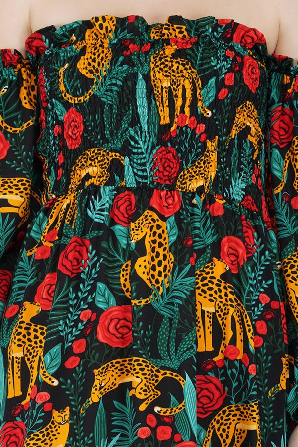 Jaguar Paradise Maxi Shirred Dress - Image 5