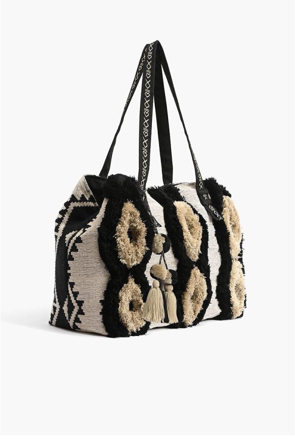 Whisper White Fringe Embroidered Weekender Bag - Image 2