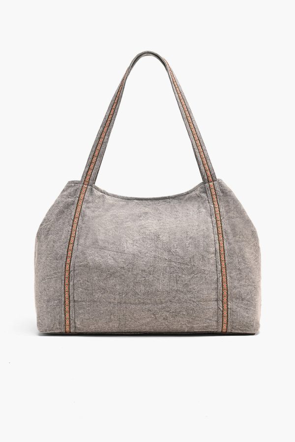 Gargoyle Embellished Gray Hand Beaded Tote - Image 4