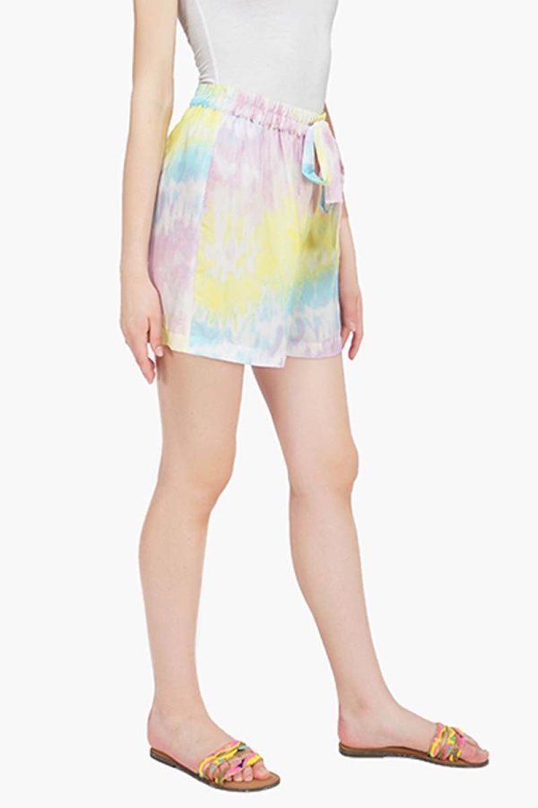 Rainbow Tie Dye Flowy Shorts - Image 2