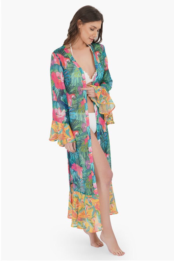 Tropical Forest Chiffon Cover Up - Image 2
