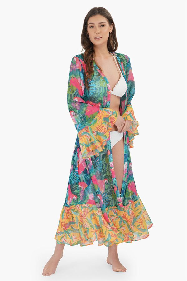 Tropical Forest Chiffon Cover Up - Image 6