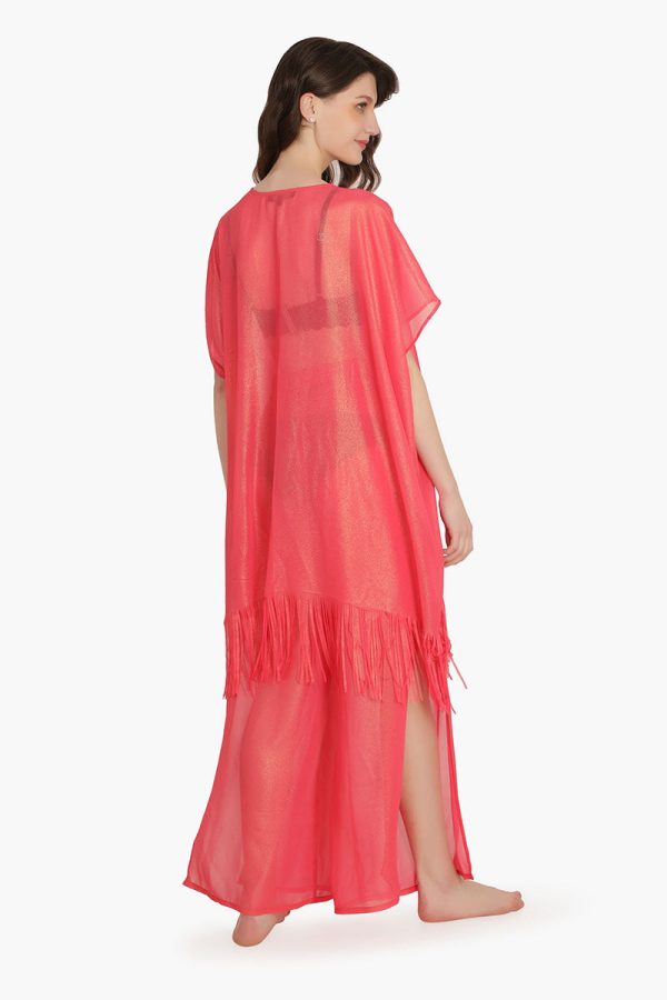 Pink Shimmer Sheer Cover Up - Image 4