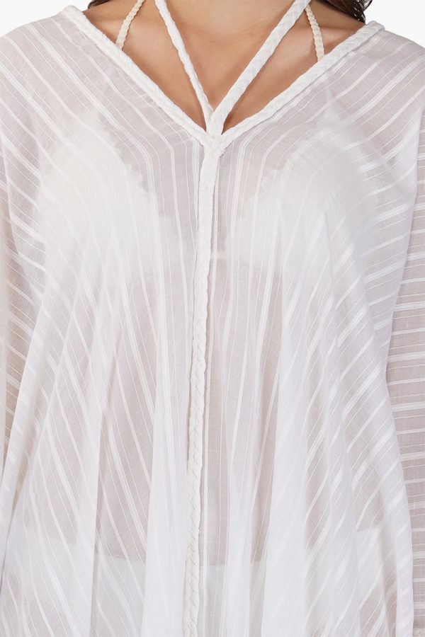 White Cotton Dobby Cover up - Image 5