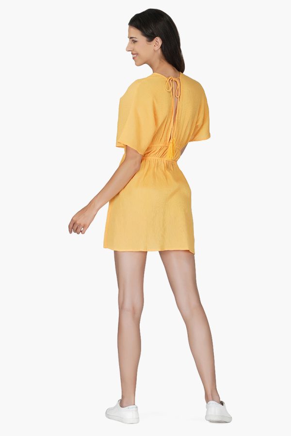 Amber Cotton Crepe Short Dress - Image 4